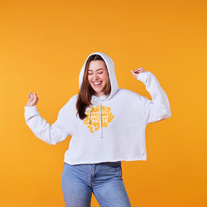 Powered By Mac & Cheese Cropped Hoodie
